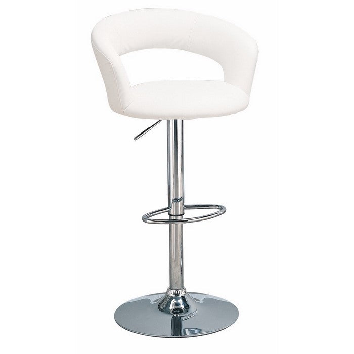 Contemporary Faux Leather Bar Stool, White