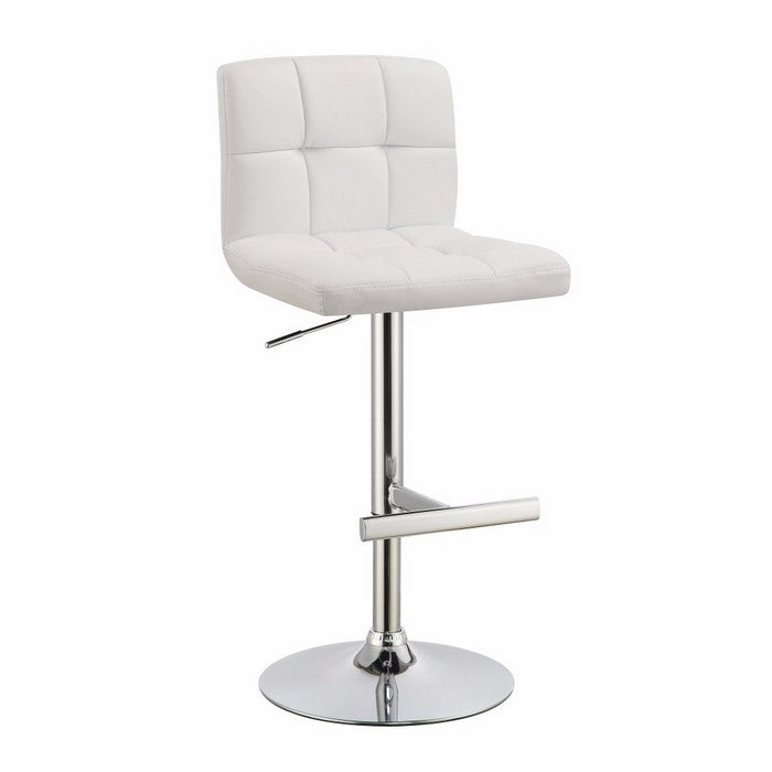 Square Pattern Adjustable Height Swivel Bar Stool, Set of 2