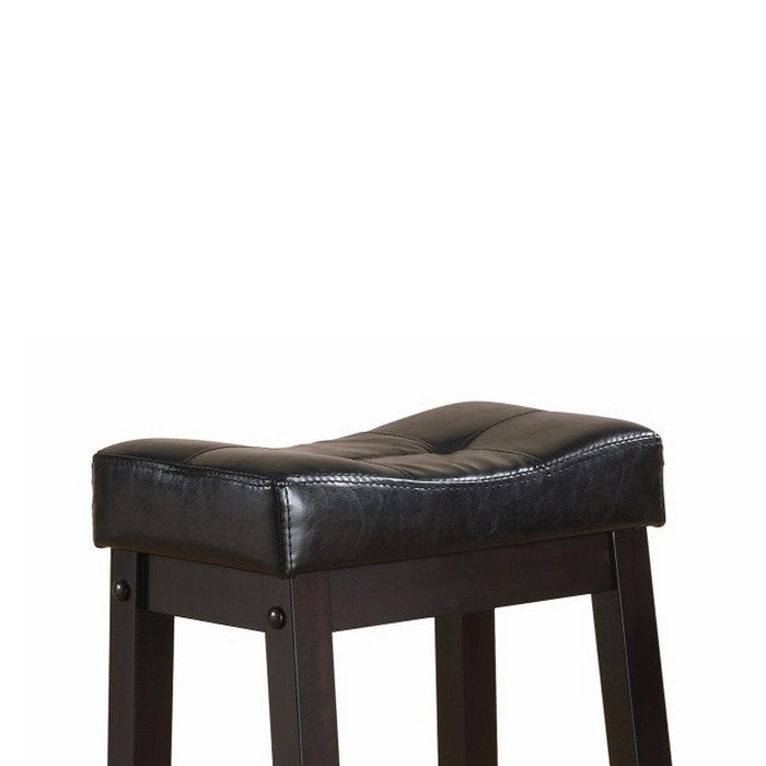 Wooden Sofie Backless Counter Height Stool, Black, Set of 2