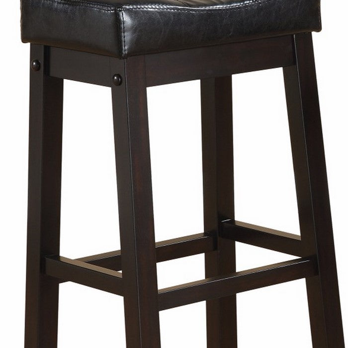 Wooden Sofie Backless Counter Height Stool, Black, Set of 2