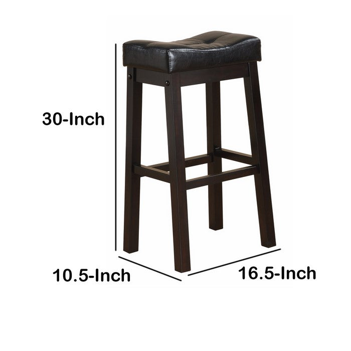 Wooden Sofie Backless Counter Height Stool, Black, Set of 2
