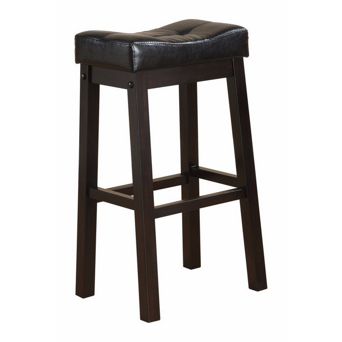 Wooden Sofie Backless Counter Height Stool, Black, Set of 2