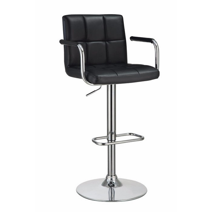 Grid Adjustable Swiveling Bar Stool, Black