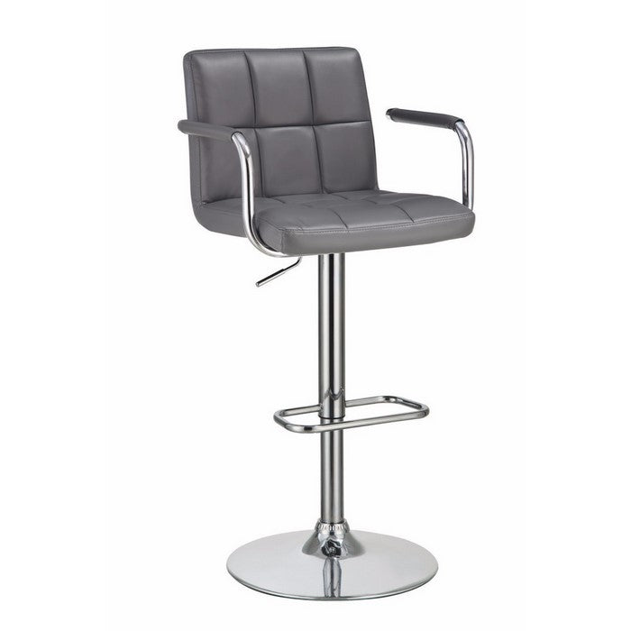 Grid Adjustable Swiveling Bar Stool, Grey