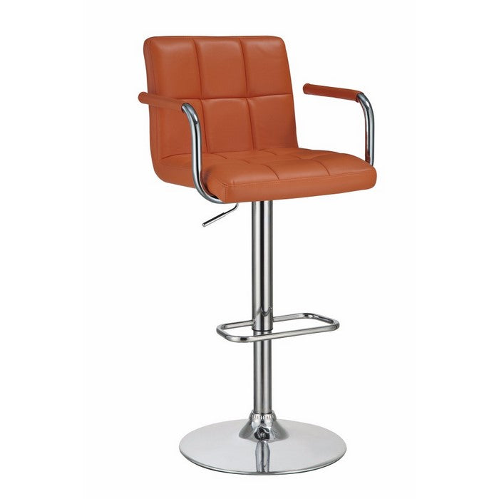 Grid Adjustable Swiveling Bar Stool, Orange