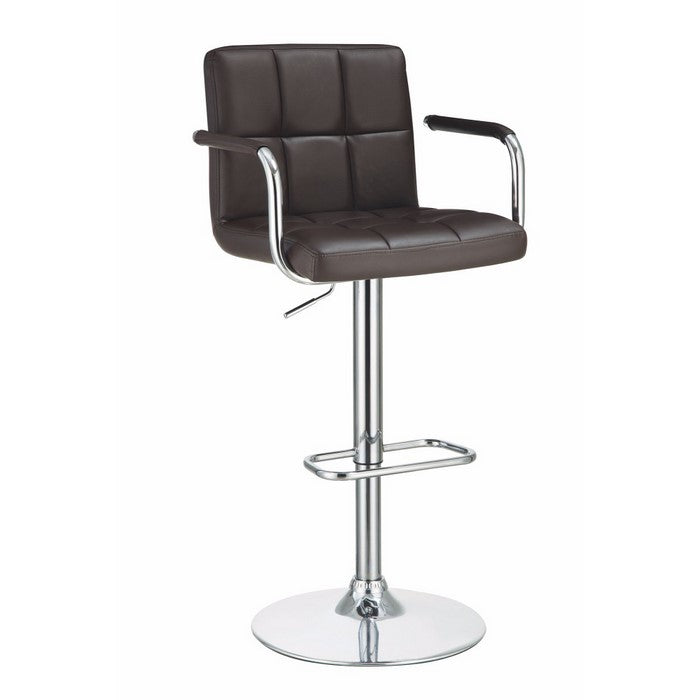 Grid Adjustable Swiveling Bar Stool, Brown