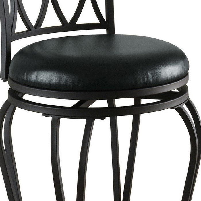 Chic Traditional Swivel Counter Height Stool, Black