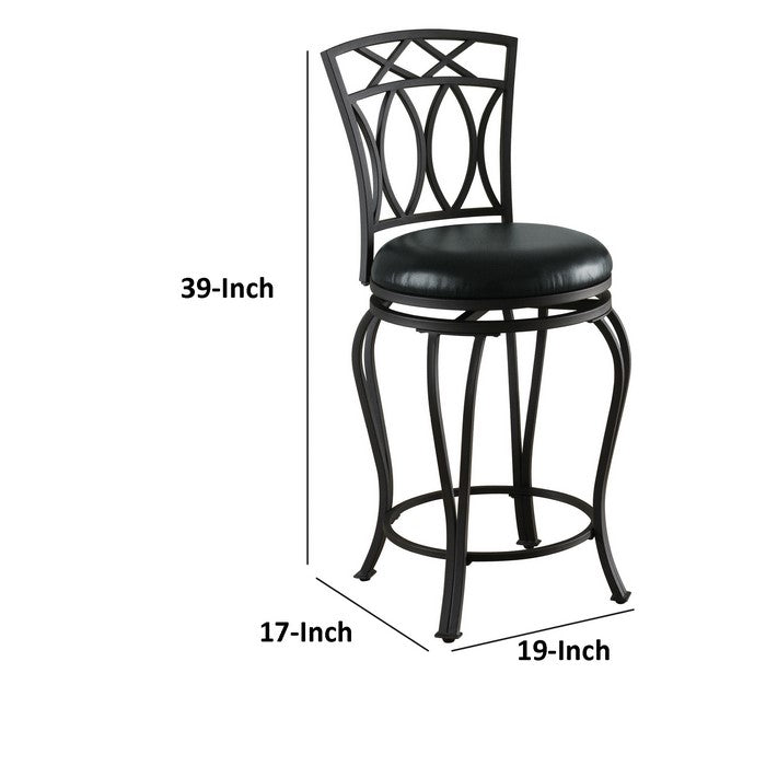 Chic Traditional Swivel Counter Height Stool, Black