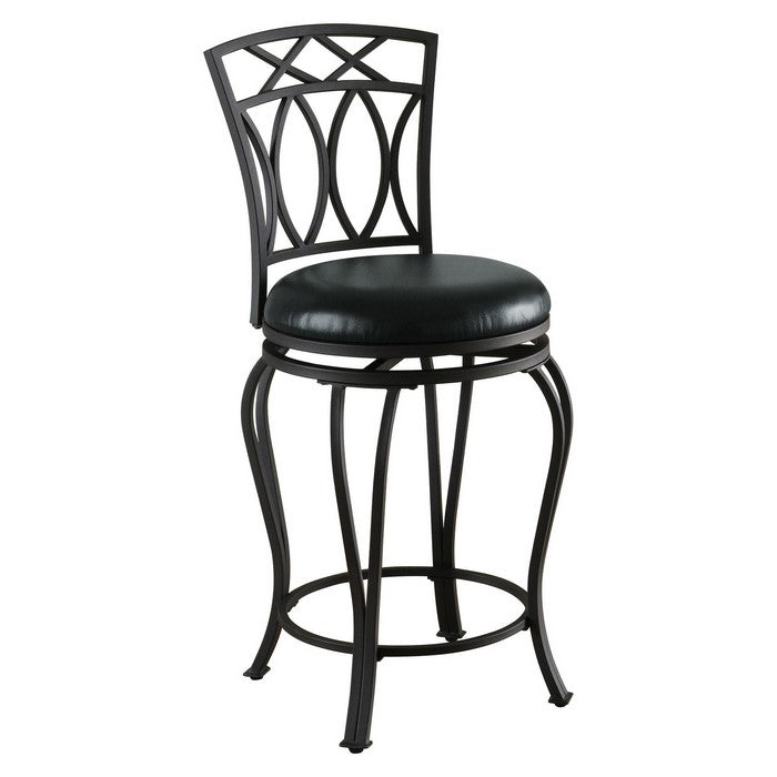 Chic Traditional Swivel Counter Height Stool, Black