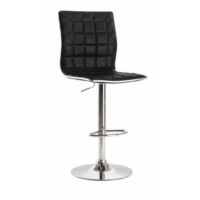 Waffle Adjustable Swivel Bar Stool, Black ,Set of 2