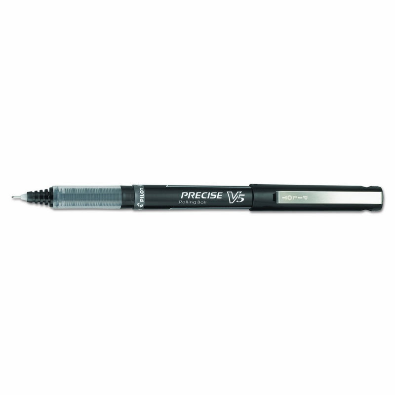 Pilot Precise V5 Roller Ball Stick Pen, Precision Point, Ink.5mm, Pack of 12, Black (35334)