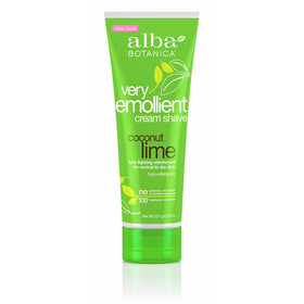 Alba Botanica Very Emollient, Coconut Lime Shave Cream, 8 Ounce