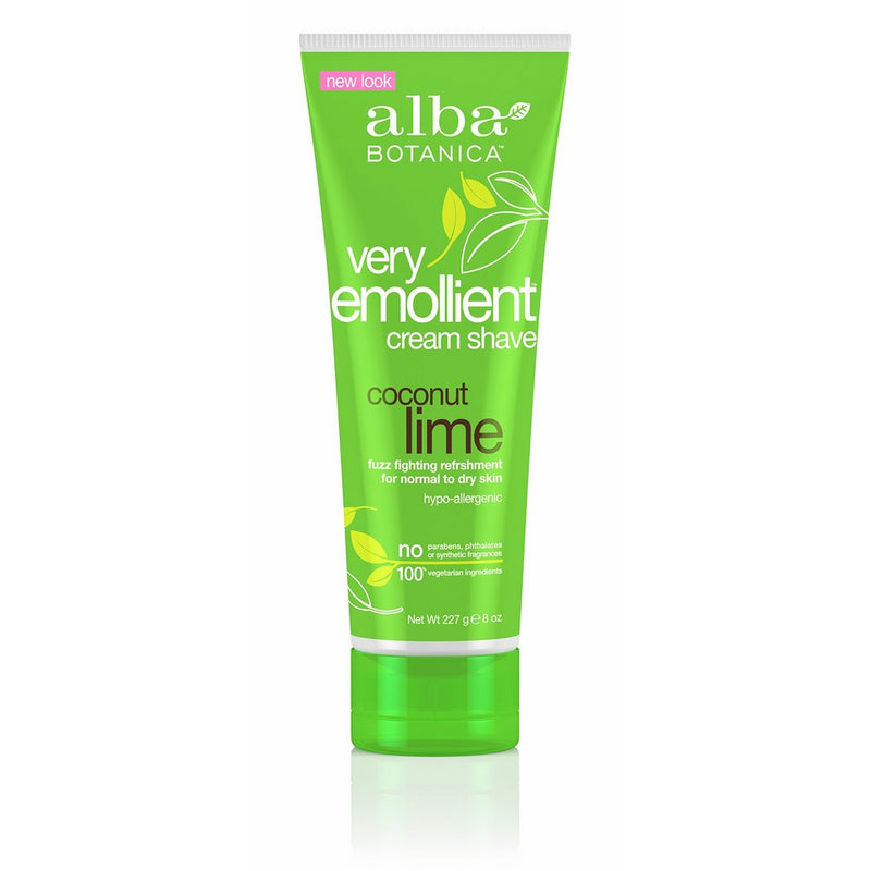 Alba Botanica Very Emollient, Coconut Lime Shave Cream, 8 Ounce