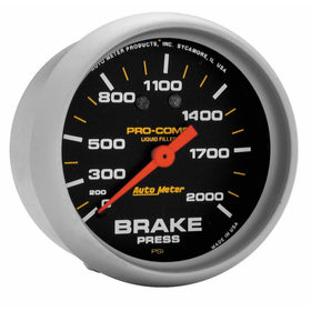 Auto Meter 5426 Pro-Comp 2-5/8" Mechanical Brake Pressure Gauge (0-2000 PSI, 66.7mm)
