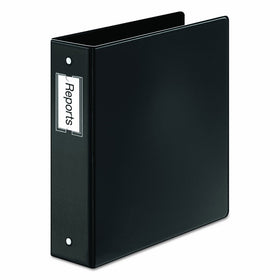 Cardinal Premier Easy Open Locking Round Ring Binder, 2-Inch, Black with Label Holder (18832CB)