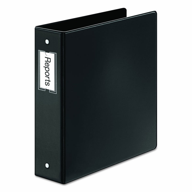 Cardinal Premier Easy Open Locking Round Ring Binder, 2-Inch, Black with Label Holder (18832CB)