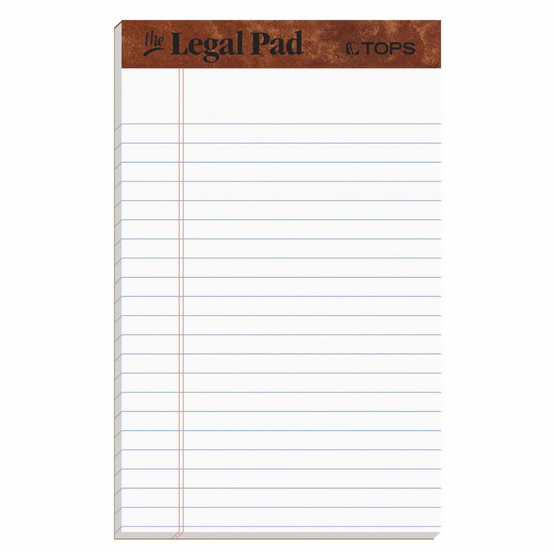 TOPS The Legal Pad Writing Pads, 5" x 8", Jr. Legal Rule, 50 Sheets, 12 Pack (7500)