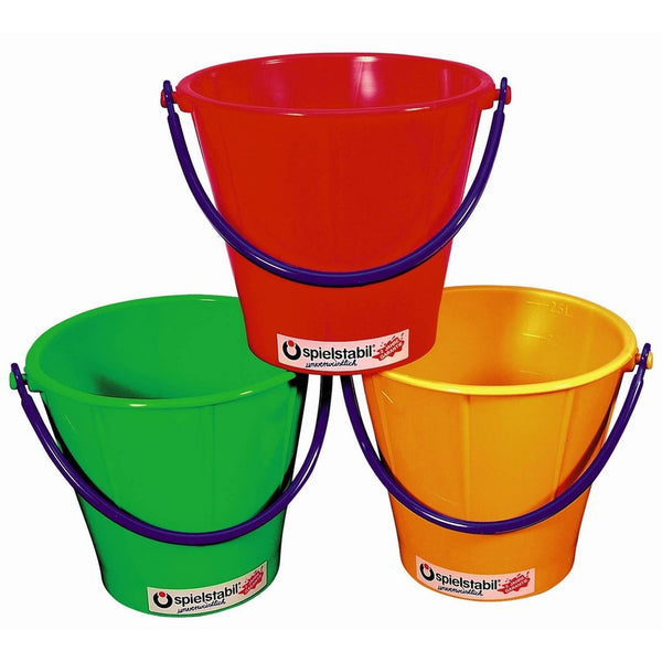 Spielstabil Large Sand Pail - Holds 2.5 Liters - Sold Individually - Colors Vary (Made in Germany)