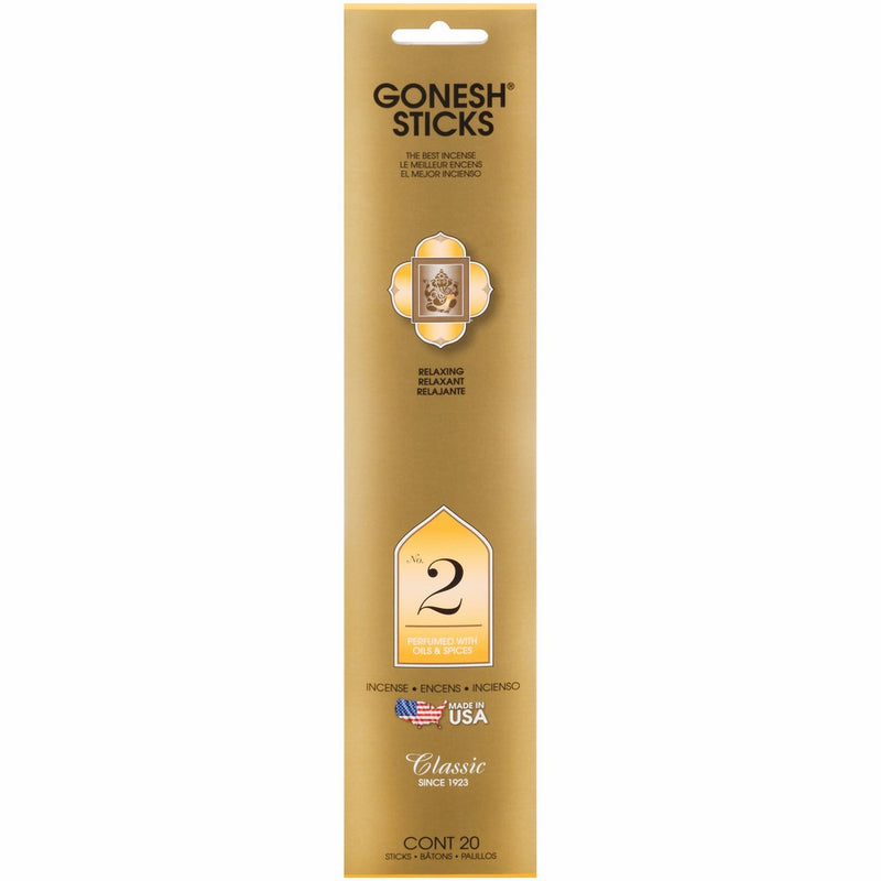 Gonesh Incense Sticks No.2 Perfumed with Oils & Spices, 20 Piece