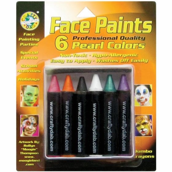 Crafty Dab Face Paint Jumbo Crayons - Pearl Colors