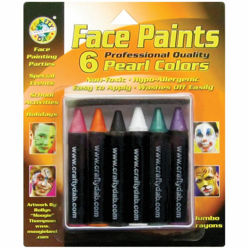 Crafty Dab Face Paint Jumbo Crayons - Pearl Colors