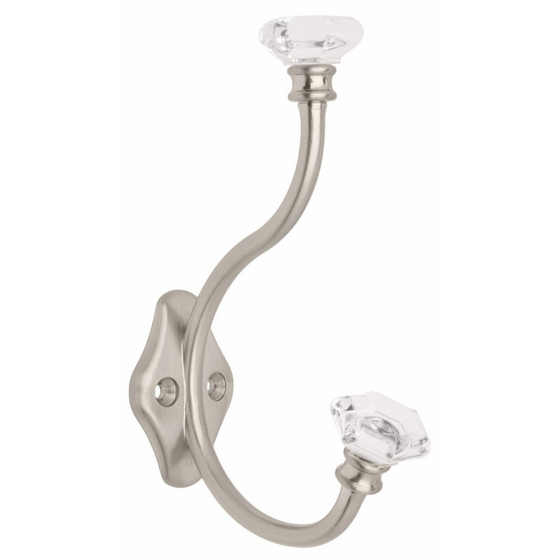 Liberty 128734 Acrylic Facets Design Coat and Hat Hook, Satin Nickel and Clear