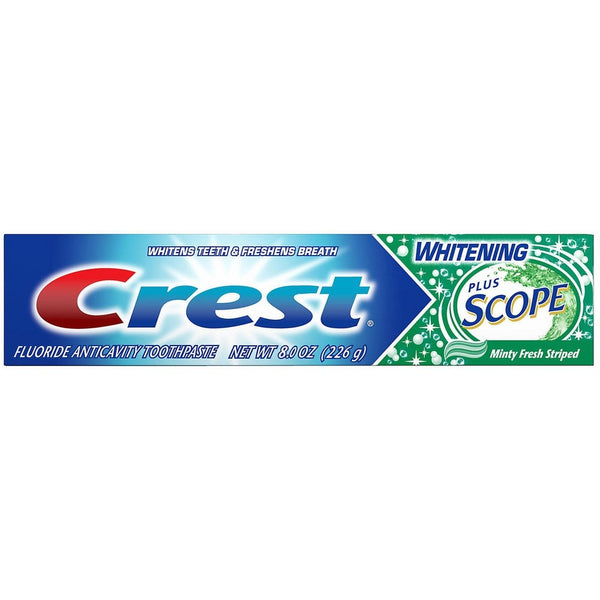 CREST TOOTHPASTE-WHITENING WITH SCOPE (Minty Fresh Striped) (8oz) 226g