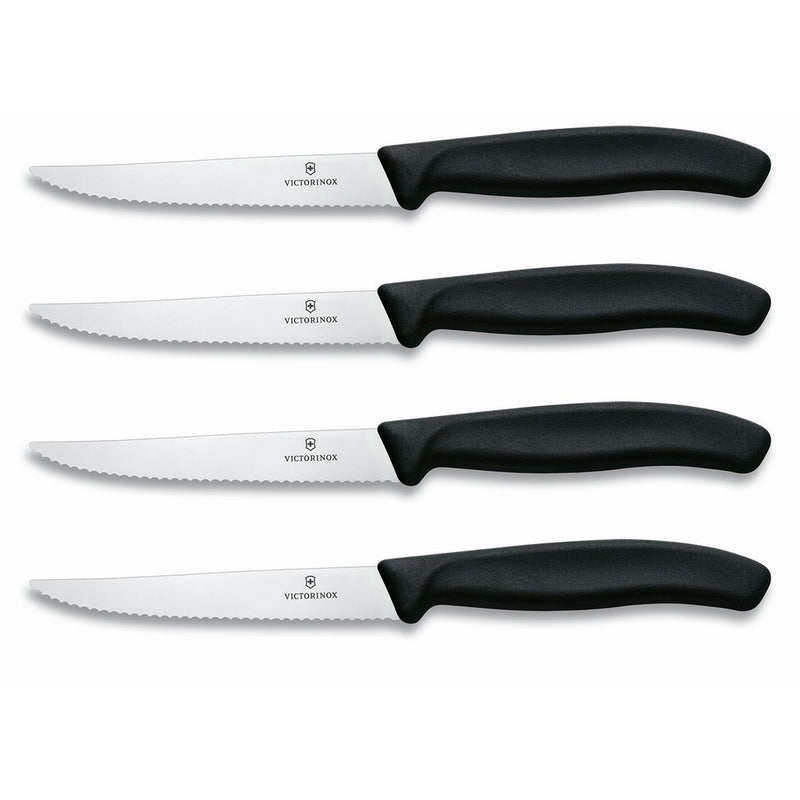 Victorinox Swiss Classic 4-Piece Steak Knife Set, 4-1/2-Inch Serrated Blades with Spear Tip