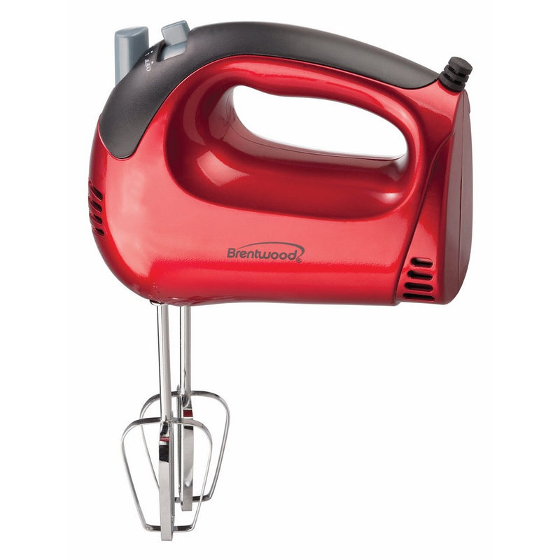 Brentwood HM-46 5-Speed Tone Color Hand Mixer, Red