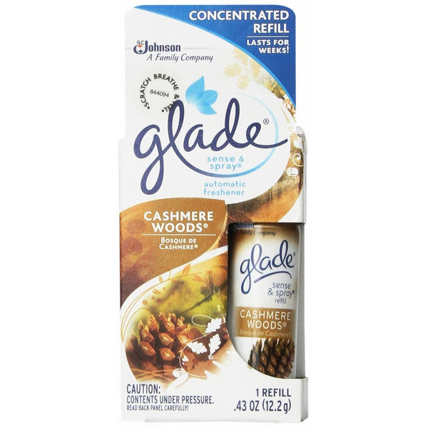 Glade Sense & Spray Automatic Air Freshener Refill, Cashmere Woods, 0.43 Ounce