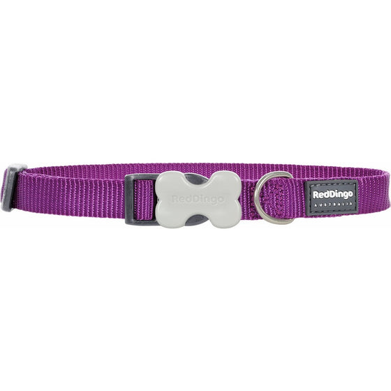 Red Dingo Classic Dog Collar, Large, Purple