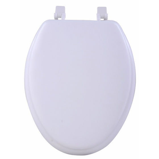 Achim Home Furnishings TOVYELWH04 19-Inch Fantasia Elongated Toilet Seat, Soft White