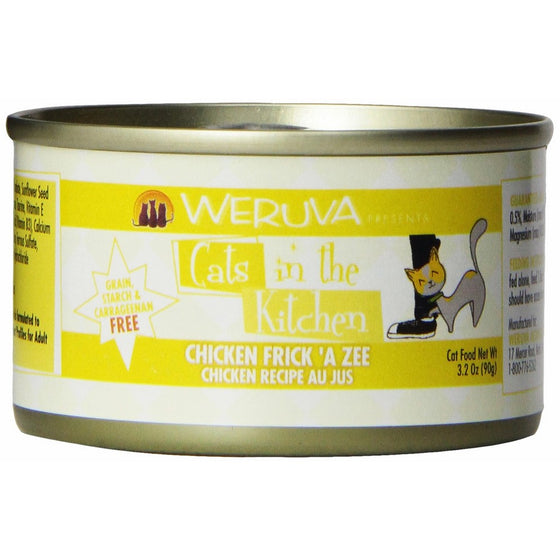 Weruva Cats in the Kitchen, Chicken Frick 'A Zee with Chicken Au Jus Cat Food, 3.2oz Can (Pack of 24)