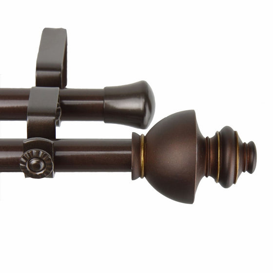 Rod Desyne Dynasty Double Window Curtain Rod Set, 120 to 170-Inch, Cocoa