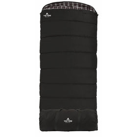 Teton Sports Outfitter XXL Sleeping Bag; Warm and Comfortable Sleeping Bag Great for Fishing, Hunting, and Camping; Great for When it's Cold Outdoors; Storage Duffle Bag Included; Black, Right Zip