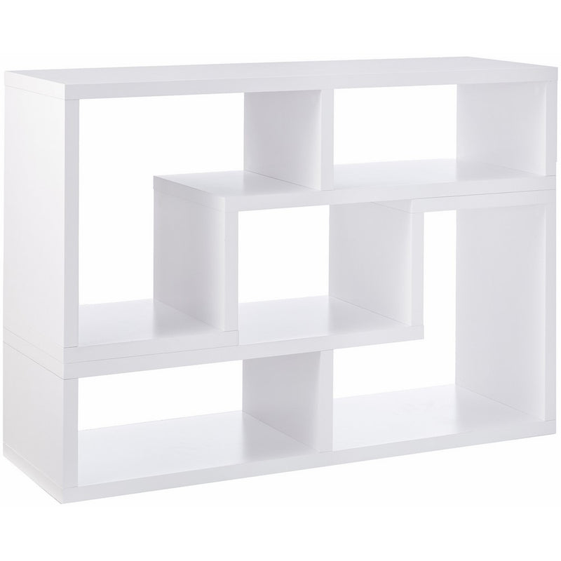 Coaster Contemporary White Convertible TV Console and Bookcase Combination