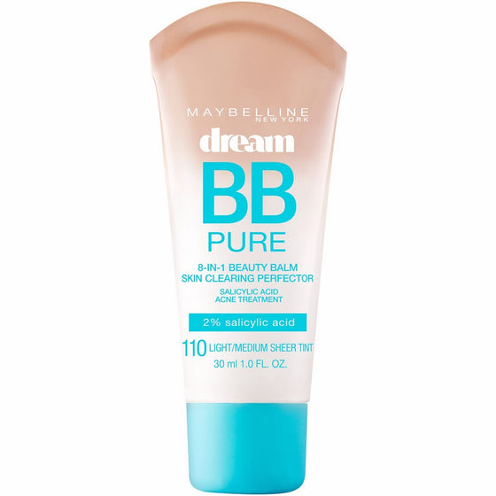 Maybelline Makeup Dream Pure BB Cream, Light/Medium Skintones, BB Cream Face Makeup, 1 fl oz