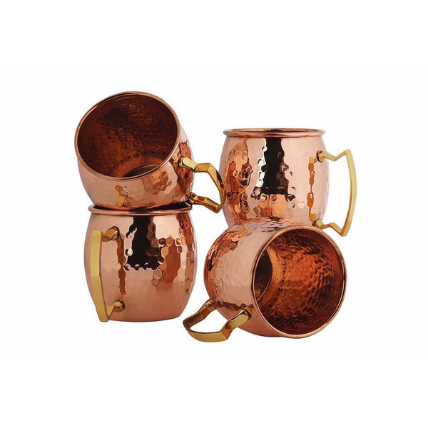 RV Hammered Copper Moscow Mule Mug with Brass Handle, 18oz