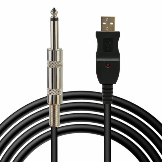 USB Guitar Cable VAlinks USB Interface Male to 6.35mm 1/4" Mono Male Electric Guitar Cable Studio Audio Cable Connector Cords Adapter for Instruments Recording Singing iPhone GarageBand Game-3m/10ft …