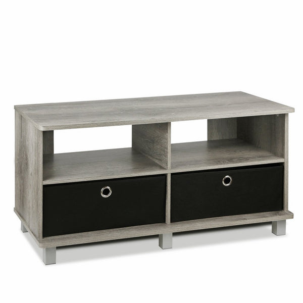 Furinno 11156GYW/BK Entertainment Center, French Oak Grey/Black