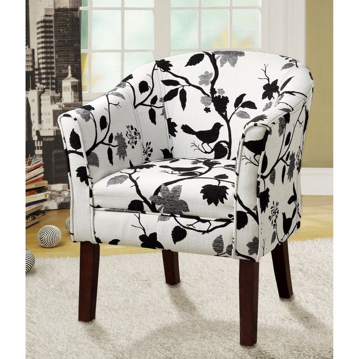 Fancy and Chic Accent Chair, Black/White