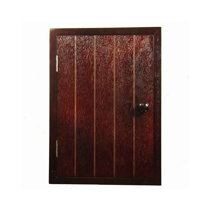 Wall Mounting Wooden Key Holder Cabinet with 16 Pegs, Brown