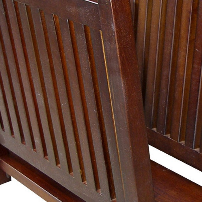 Wooden Magazine Rack with Mission Inspired Design, Cherry Brown