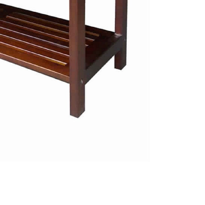 Wooden Stackable Mission Inspired Shoe Rack with 2 Tier Shelving,Brown
