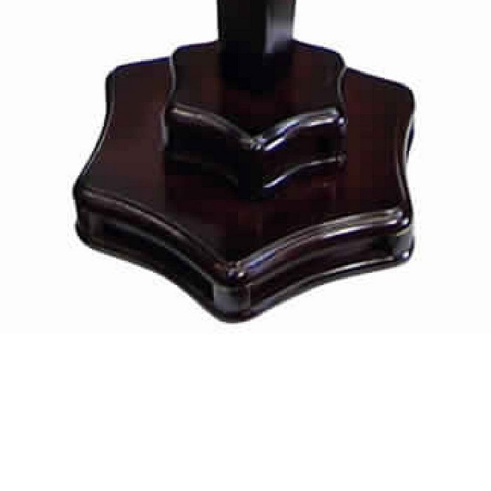 Hexagonal Top Wooden End Table with Pedestal Base, Cherry Brown