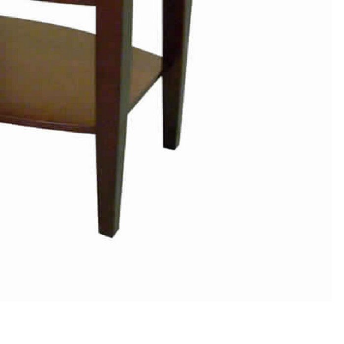 Oval Shaped Wooden End Table with 2 Shelves and Swivel Top, Brown
