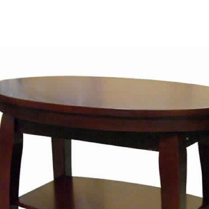 Oval Shaped Wooden End Table with 2 Shelves and Swivel Top, Brown
