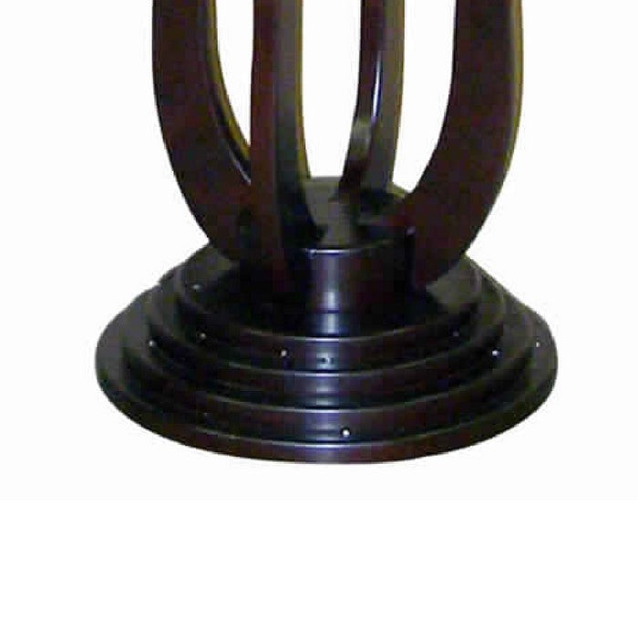 Round Wooden End Table with Pedestal Base, Cherry Brown
