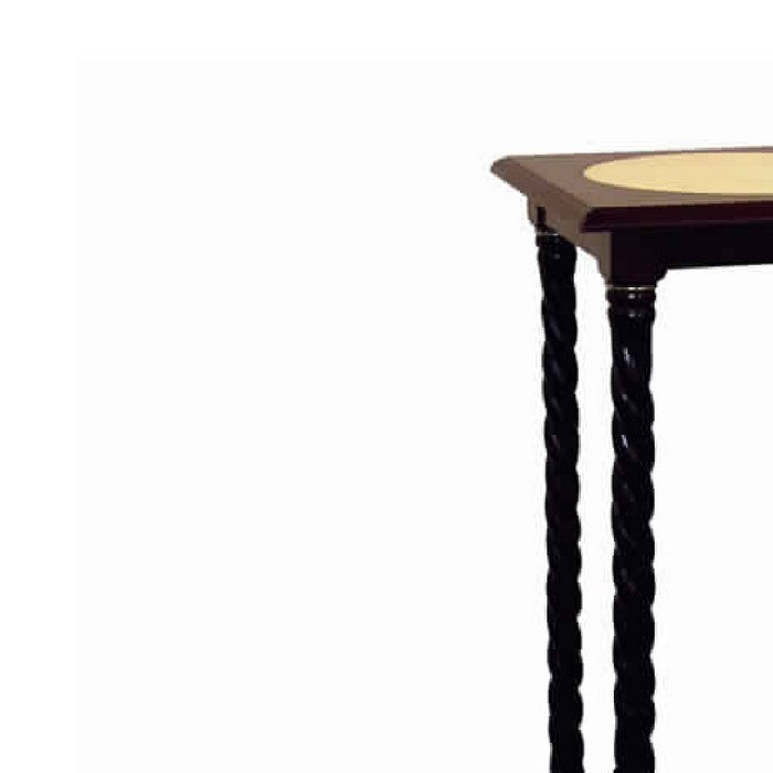 Square Wooden Flower Stand with Bottom Shelf and Curved Legs, Cherry Brown