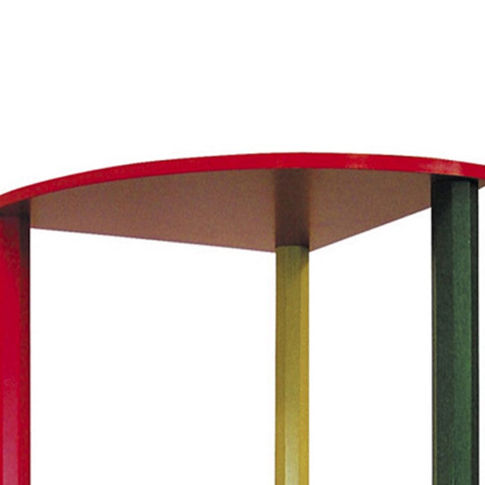 Wooden 3 Tier Kids Corner Shelf with Pencil Theme Legs, Multicolor